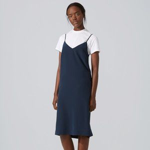 Frank & Oak Midi Slip Dress in Dark Sapphire - S